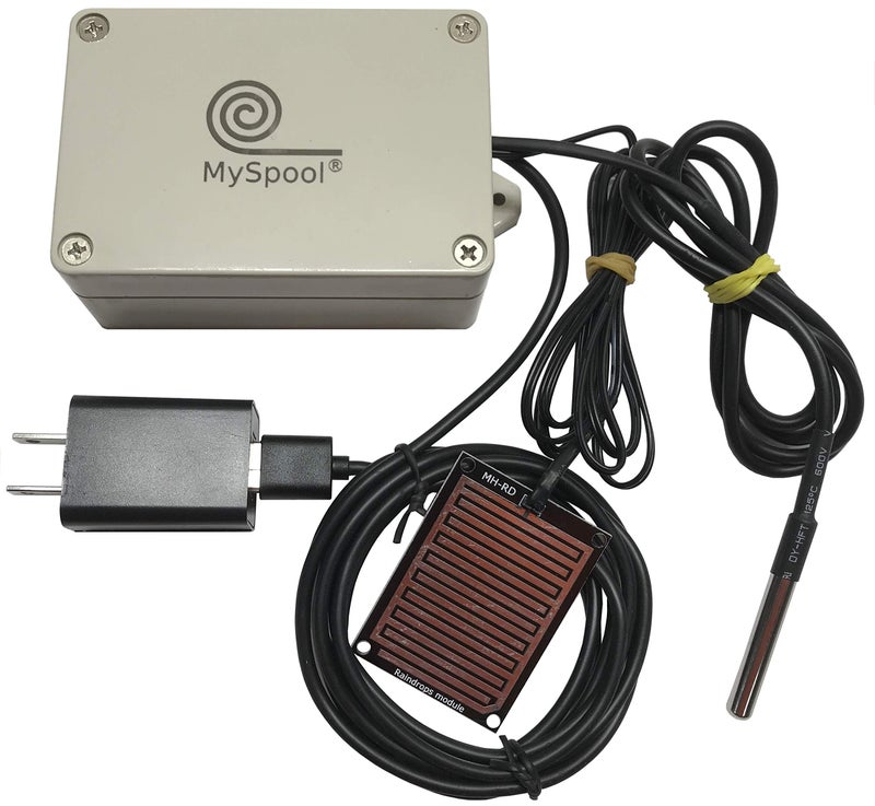 MySpool تنبيه الماء ودرجة الحرارة مع رسائل نصية وإشعارات عبر البريد الإلكتروني، مستشعران مزدوجان - Image 1